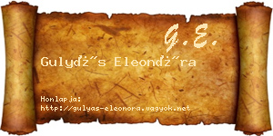 Gulyás Eleonóra névjegykártya